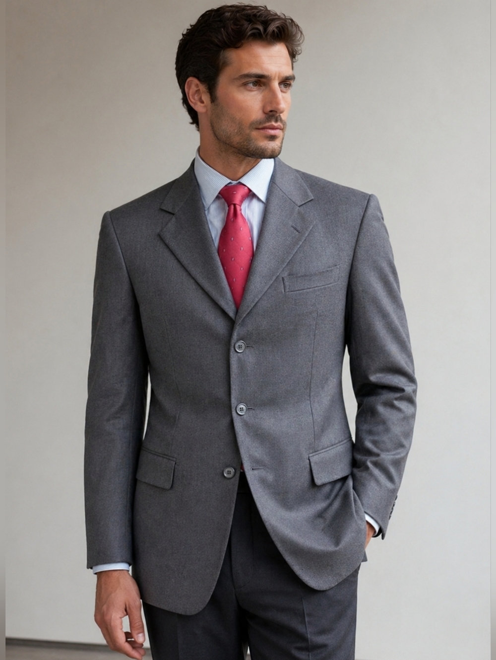 Valentino Blazer 42/EU 52 Gray Italy Custom Tailored Jacket Men Classic Designer
